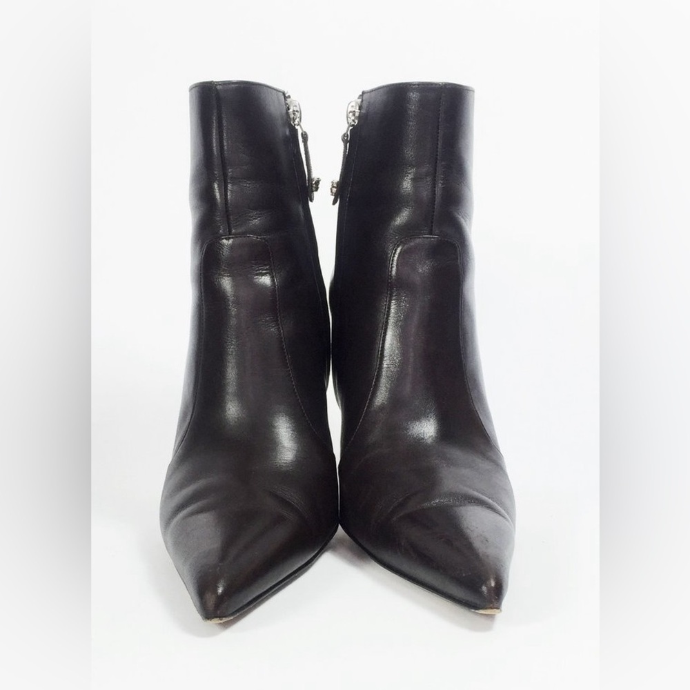 Versace Dark Brown Leather Booties